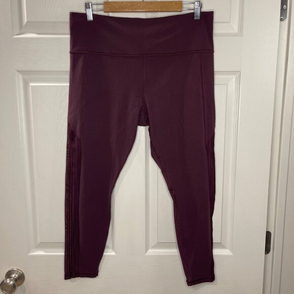 Athleta Shakti Mesh 7/8 Tight Womens Size XL Spiced Cabernet Leggings Athleisure - Picture 4 of 13